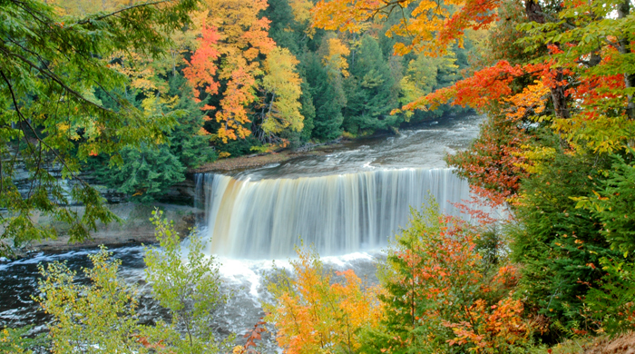 A magnificent walk path will direct your way through the forest within the Tahquamenon Falls State Park. These Upper Falls are the second largest waterfalls east of the Mississippi.