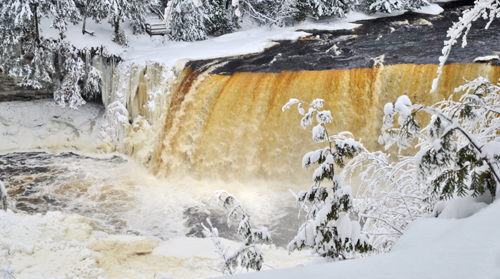 We invite you to experience one of the United States most breathtaking waterfalls—the Upper Tahquamenon Falls of Michigan's Upper Peninsula. Set within a pristine wilderness, the Tahquamenon Falls is over 200' wide and 48' high.